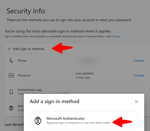 Select Authenticator